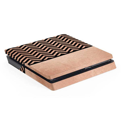 Rose Gold Chevron Split PlayStation PS4 Skins